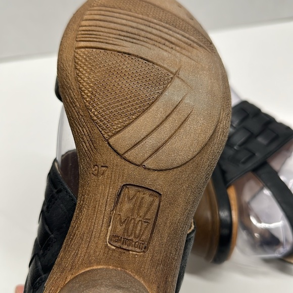 Miz Mooz Constance Sandals Shoes Open Toe Ankle Strap Braided Leather Black US 7 - Picture 7 of 9